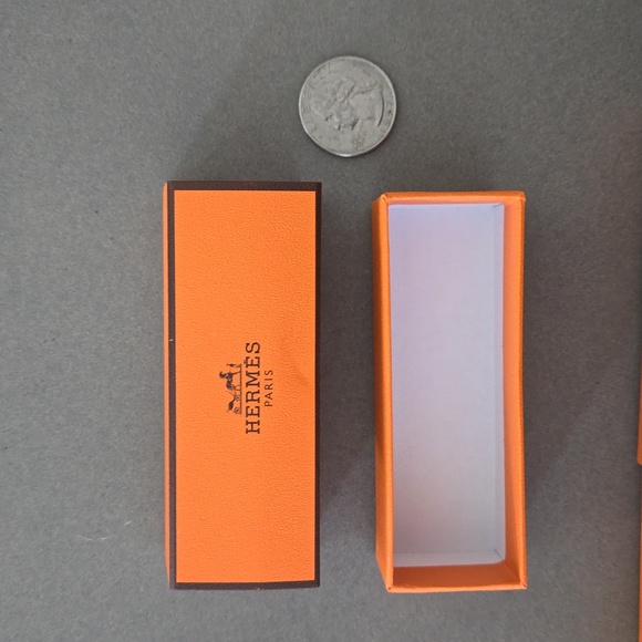 New never used HERMÈS BOX lipstick box case... 2x Hermès Paris orange box mini - Picture 4 of 5